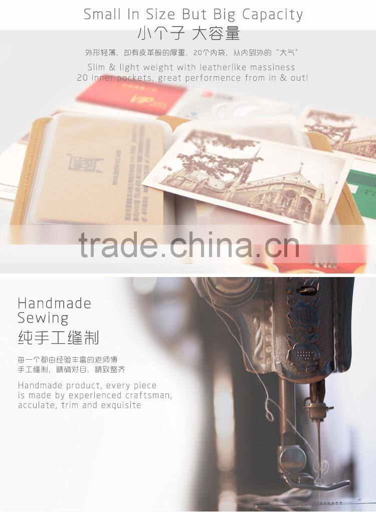 Ultra Slim Waterproof Recycle Kraft Paper ID Card Name Card Holder Album Bag