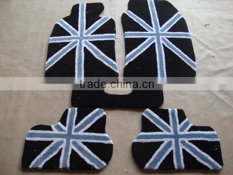 Red excellent quality cartoon design acrylic wool car floor mat