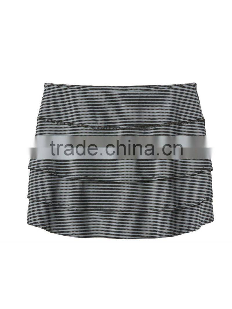 High Quality Clothing Manufacturer Custom Womens Stripe Swagger Skort Wholesale