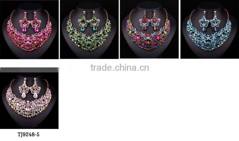 2016 New arrival costume & fashion jewelry for Aso ebi party/High end fashion jewelry necklace wholesale