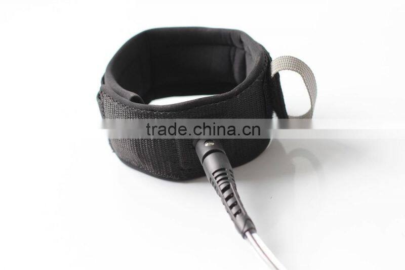 Black TPU Surf Leash Coiled by Bullet Proof Surf -Double Stainless Steel Swivels
