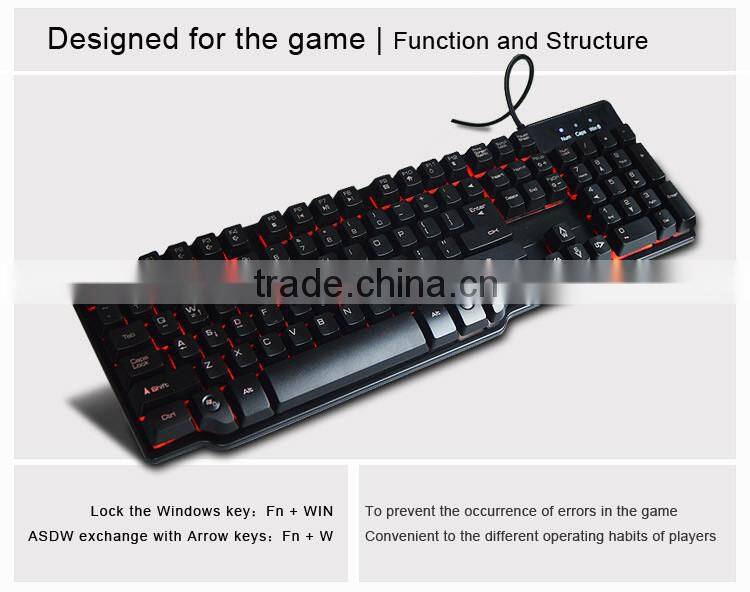 Adjustable backlit gaming keyboard_professional half mechanical keyboard