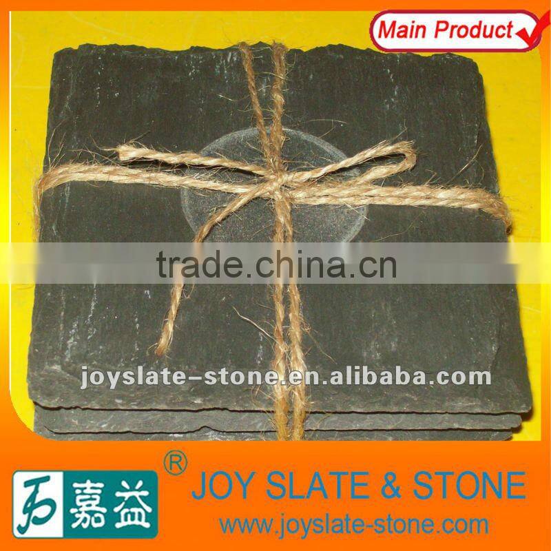 black square slate coasters