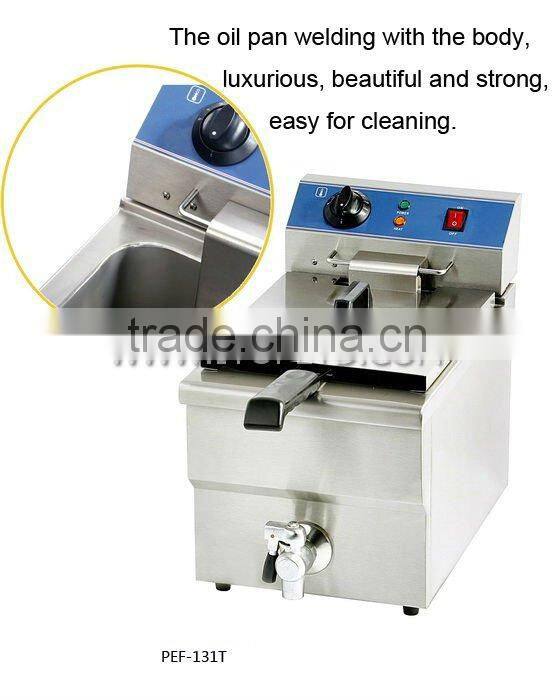 Electric fish fryer with valve 13L