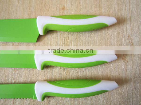Stainless steel colorful cooking knife set