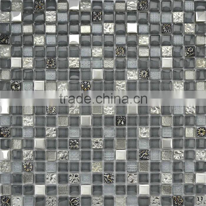 Classical resin mixed glass mosaic tile for decoration
