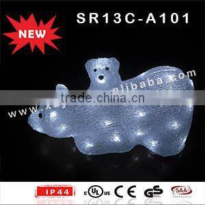 Acrylic light up LED bear carrying baby