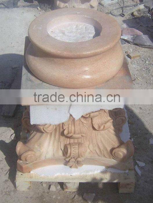 White Round Roman Marble Column