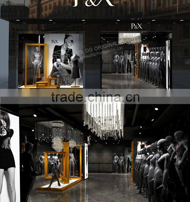 New hot sale fashion wooden clothes shop counter table design