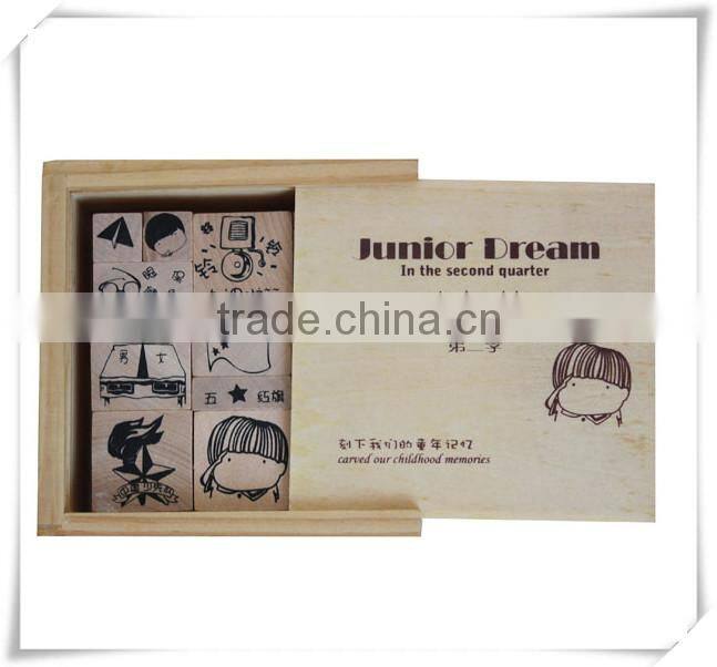 fashionable wooden stamp set for kids