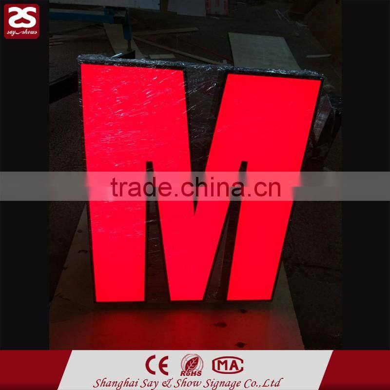 High Grade Baking Finish illuminated 3D letter sign galvanized sheet LED letters