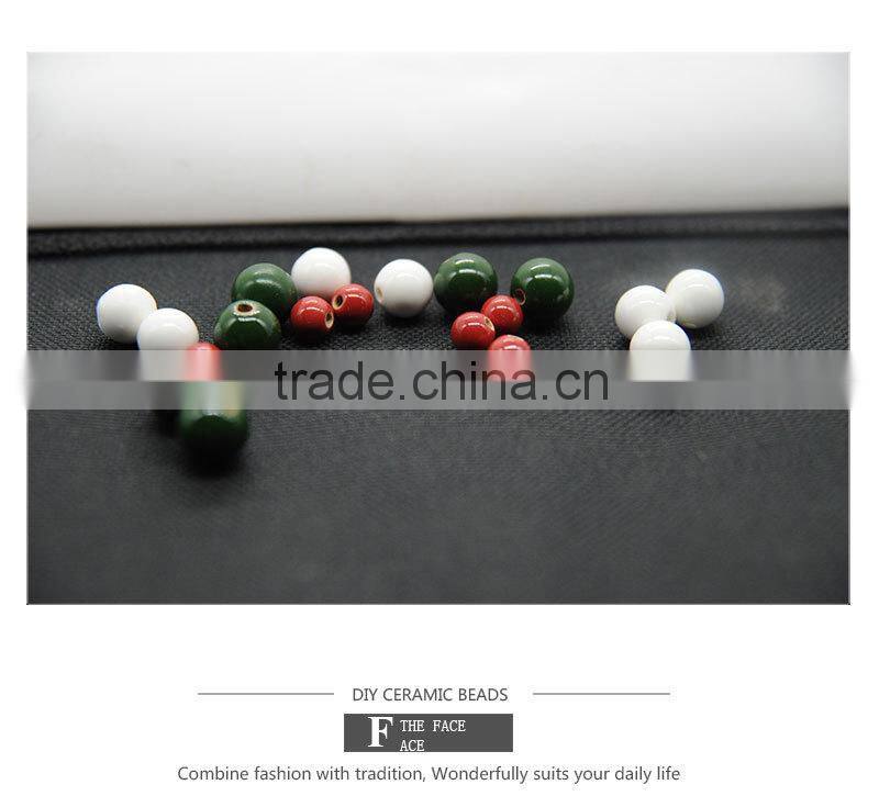 2015 Fashion red and white porcelain design beads for girls wholesale CC-B028