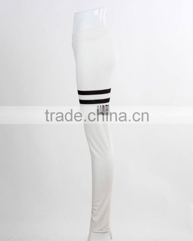 F5W31067 Fashion Letter Print Leggings Women Cream Yoga Gym Leggings