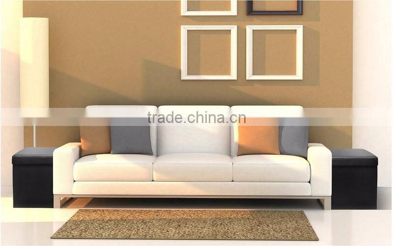 Foldable Storage Ottoman - Contemporary Faux Leather Ottoman with Cover, Black