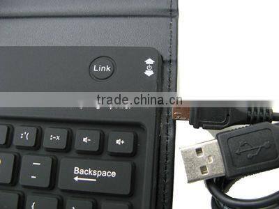 2013 Hot-selling Wireless Leather Case Bluetooth Keyboard for Samsung p1000