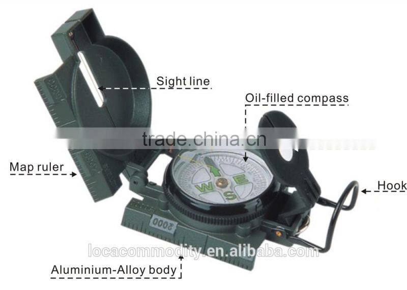 army lensatic military compass with alminium-alloy body