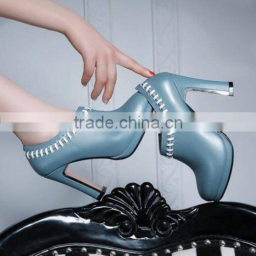 ladies high heel boots shoes china shoe factory fashion safety leather shoes CP6670
