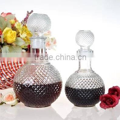 750ml crystal glass vodk bottle with glass lid