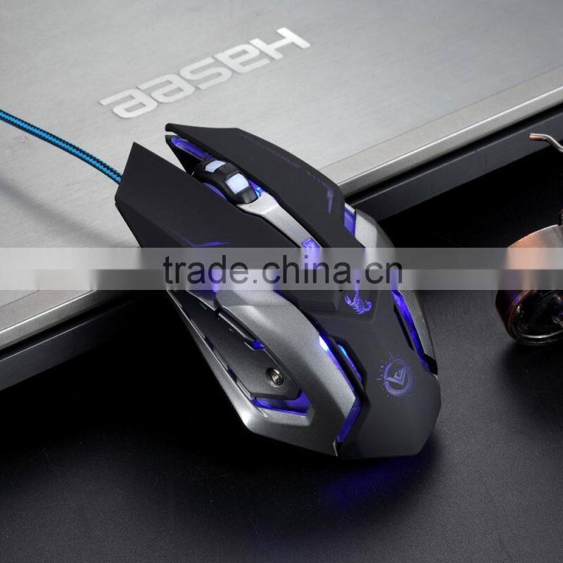 USB Wired Gaming Mouse with Macro Definition Function 4 Colors Breathing Variable Lighting