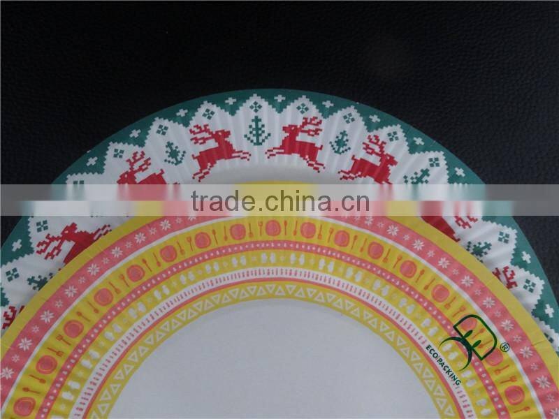 Free Sample! Disposable food grade paper plate for fast food