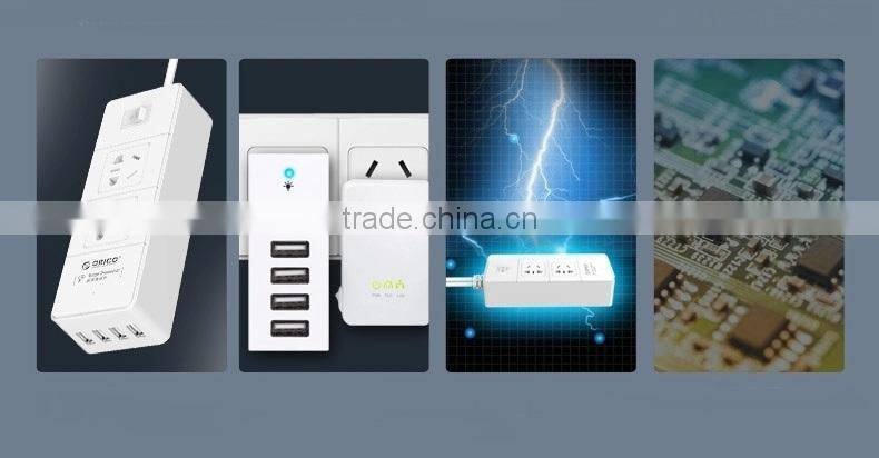 2015 OEM ABS material 2 way US type power strip with 4 USB ports