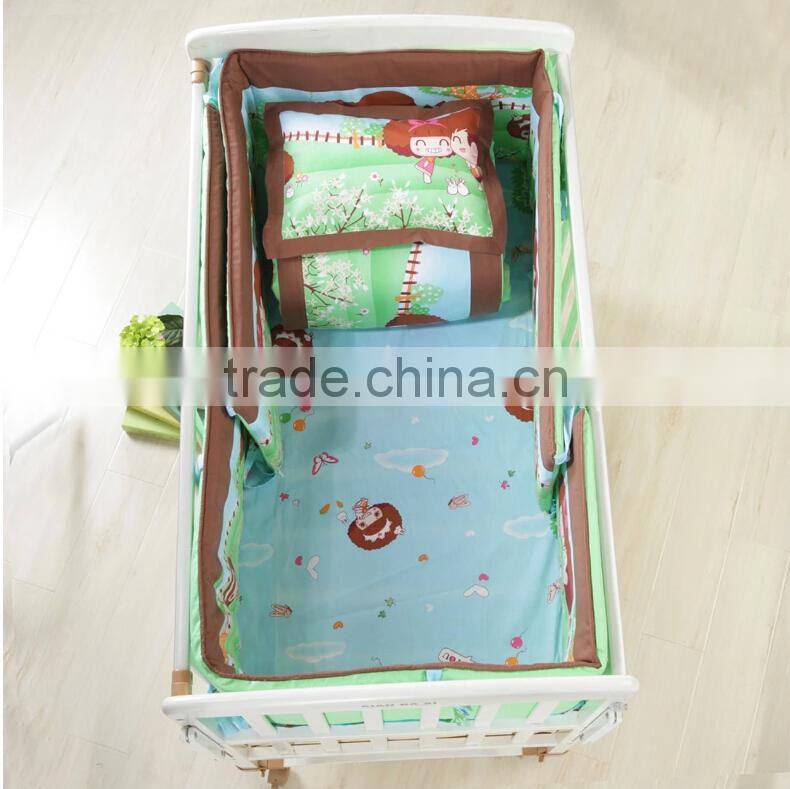 100% cotton cartoon Baby 4 pieces sets bedding around Bumper with Removable washing