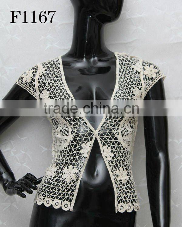 Short sleeve ladies embroidery blouse F1167