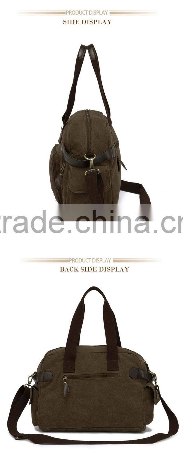 Vintage Canvas Shoulder Bag For Girls Lady Handbag Lady Tote Bag Shoulder Bags For College Khaki Color