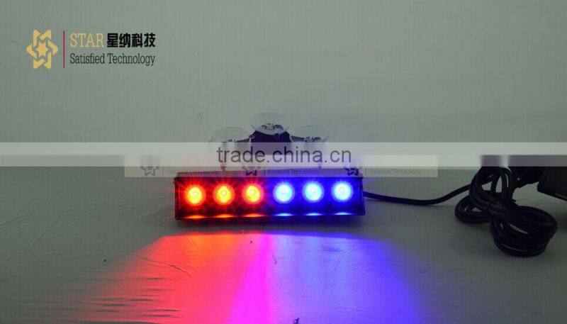 12V 3W*6 LED police blue visor dash led lights(XN-4B902)