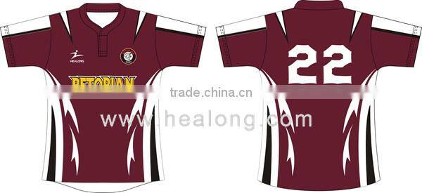 280gsm polyester Rugby jersey,short sleeve wholesale women rugby top