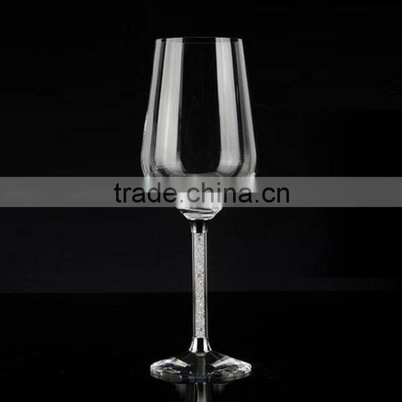 wholesale Crystal Wine Glass with purple diamond stem