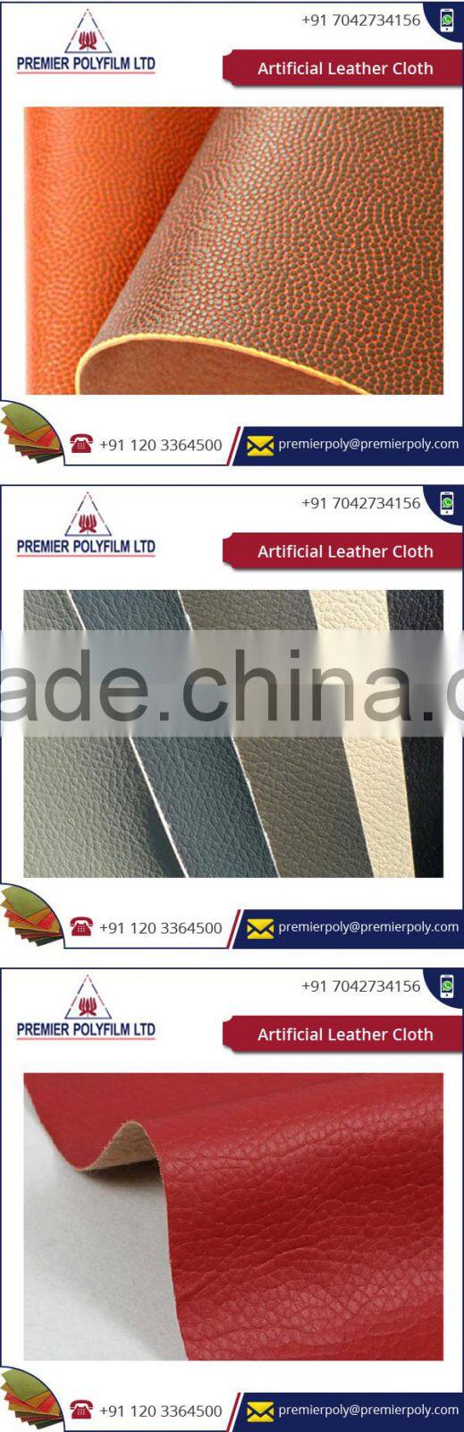 Smooth Finish Artificial Leather Cloth Available in Wide Range of Colors