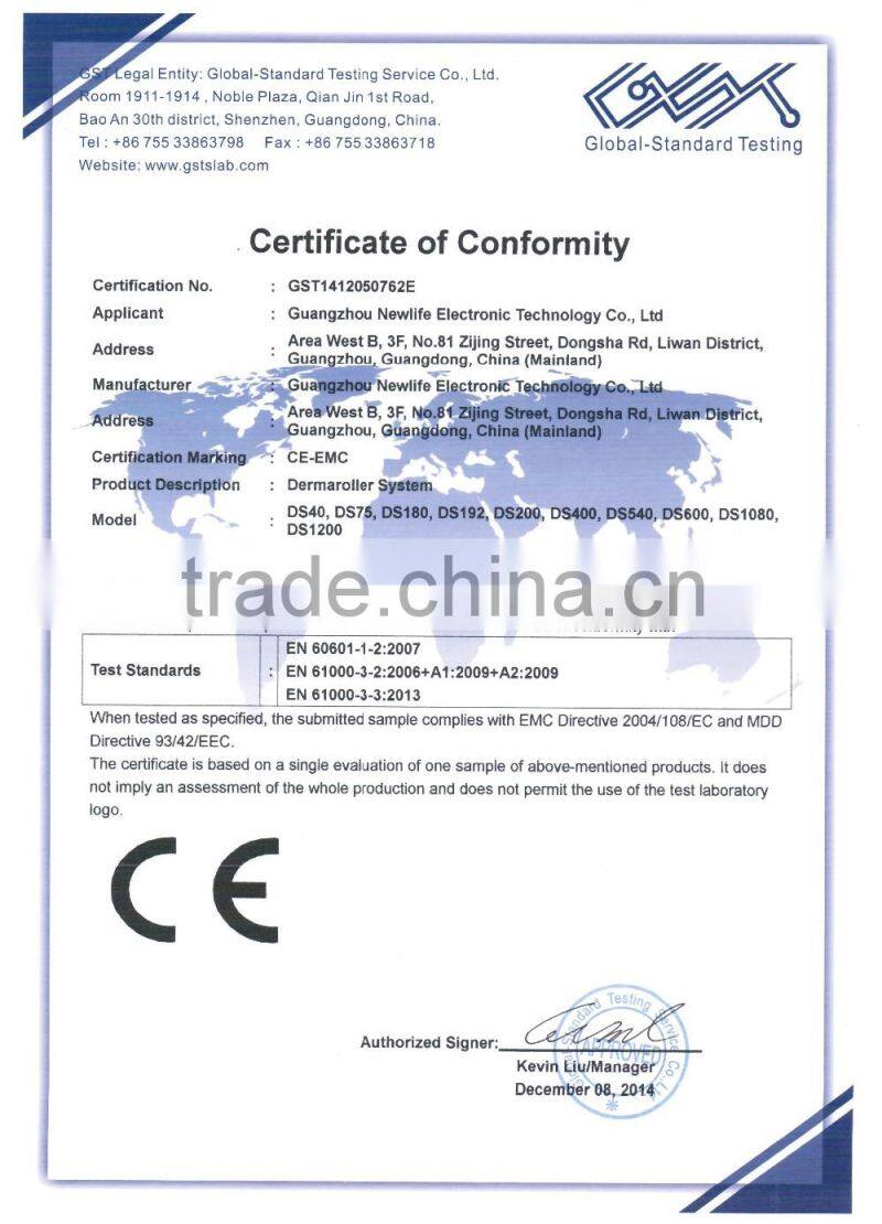 NL-DRS540 derma roller Micorneedle with Gold hanle for skin rejuvenation Anti-aging treatment beauty derma rolling system