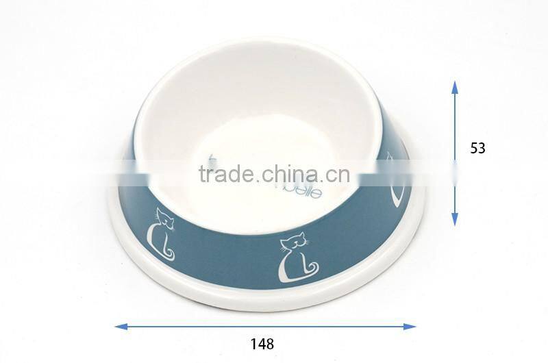 High quality EU standard special design slope cat bowl, pet bowl with custom printing
