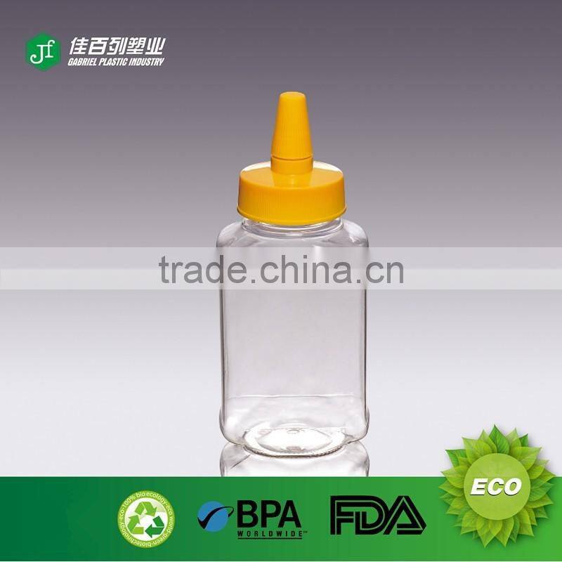 Hot sale PET material plastic cintainer hexagon shape honey jars food grade wholesale special design plastic jar