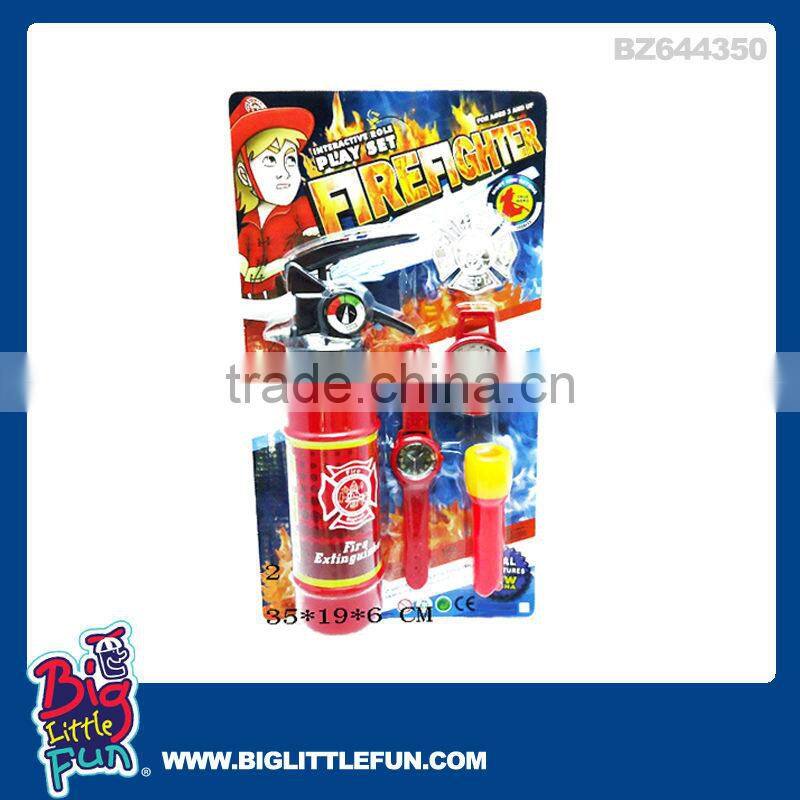 Fireman toy set with fireman helmet