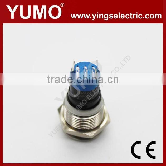 LA16JSF-11E blue push button monetary with lamp stainless steel 12V DC