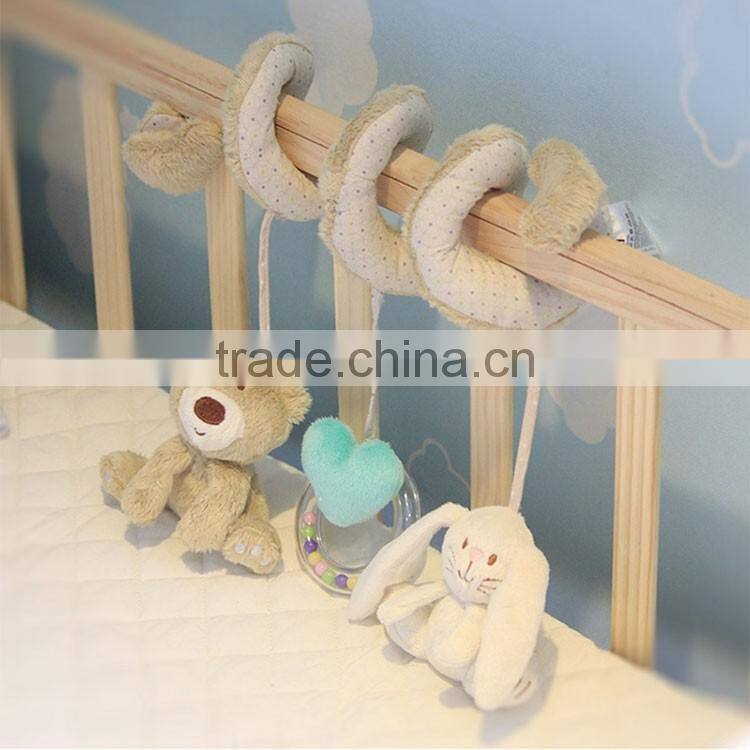 Best Christmas gift soft baby crib bed cot hanging plush musical rattle toy