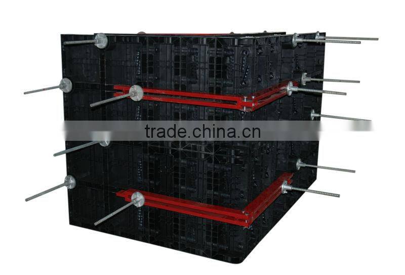 Chinese plastic modular formwork system for column and slab construction and building