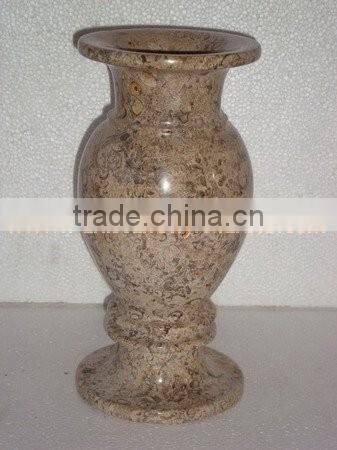 UNIQUE FOSSIL MARBLE FLOWER VASES