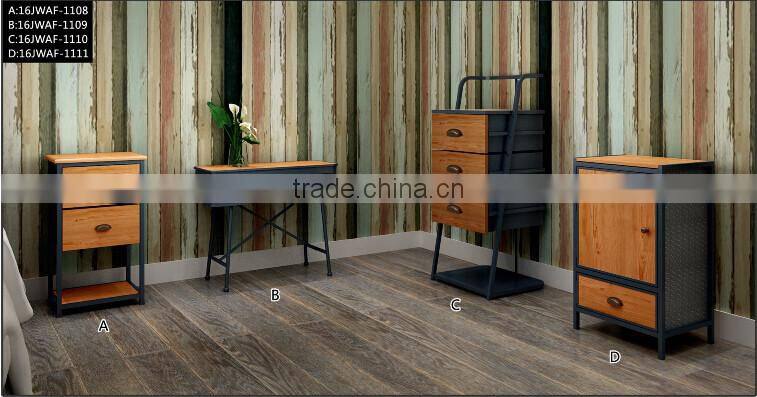 Industrial rustic wood metal counter chair