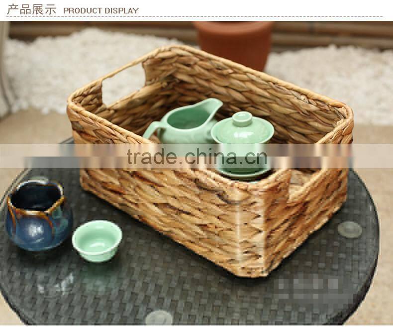 new style wholesales handmade woven water hyacinth make straw storage baskets sundries