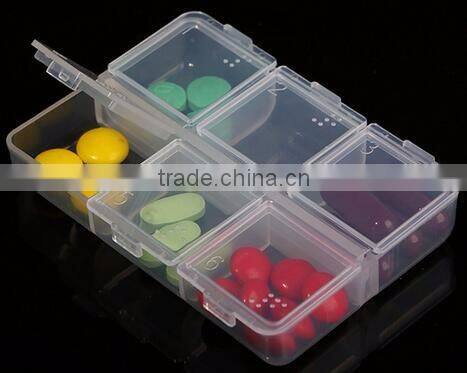 cy275 New Mini Portable Empty Braille 6 Cells Pill Medicine Drug Storage Case Box