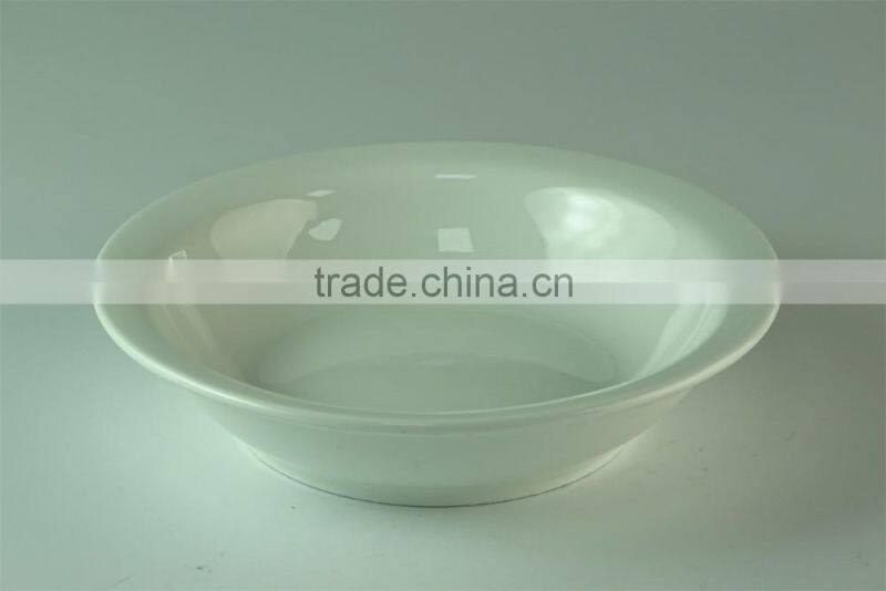 Cheap Large Flat Double-deck White Round Ceramic Bowl