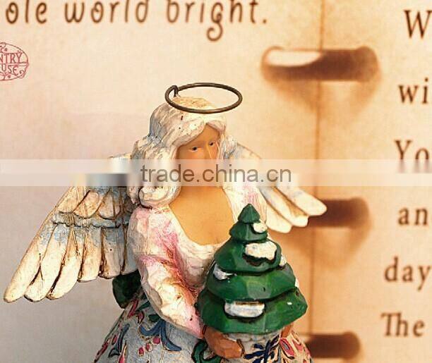 High-quality polyresin hand paint angel with wings vienna souvenirs