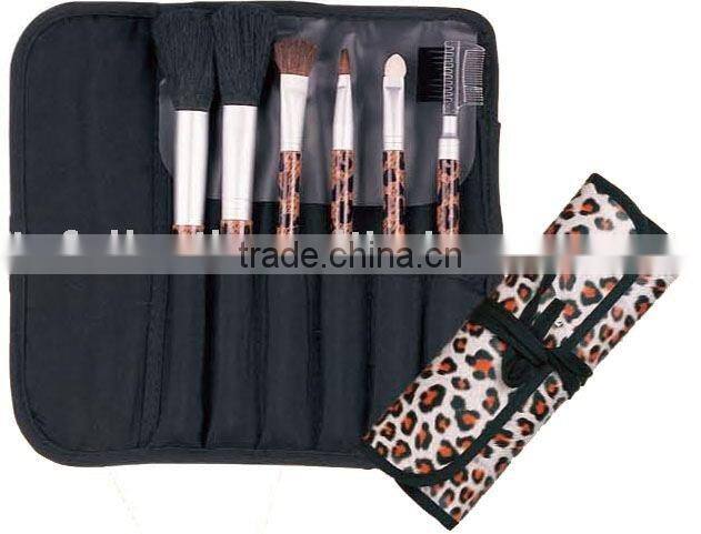 leopard design makeup brush set