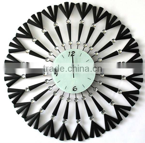 acrylic diamond metal wall clock
