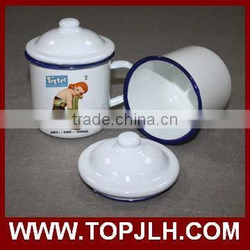 Blank coated customed logo printing enamel coffee mugs