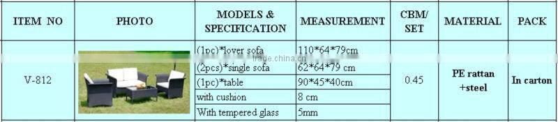 cheap KD rattan outdoor sofa furniture