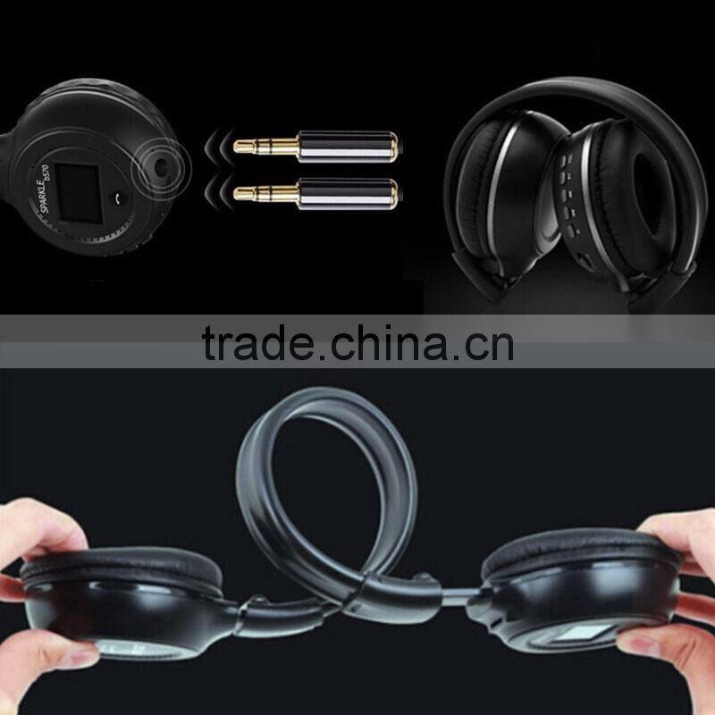 LED Display Screen Wireless Stereo Bluetooth Headset Headphone Handsfree Earphone With Mic, FM Radio, TF Card Slot